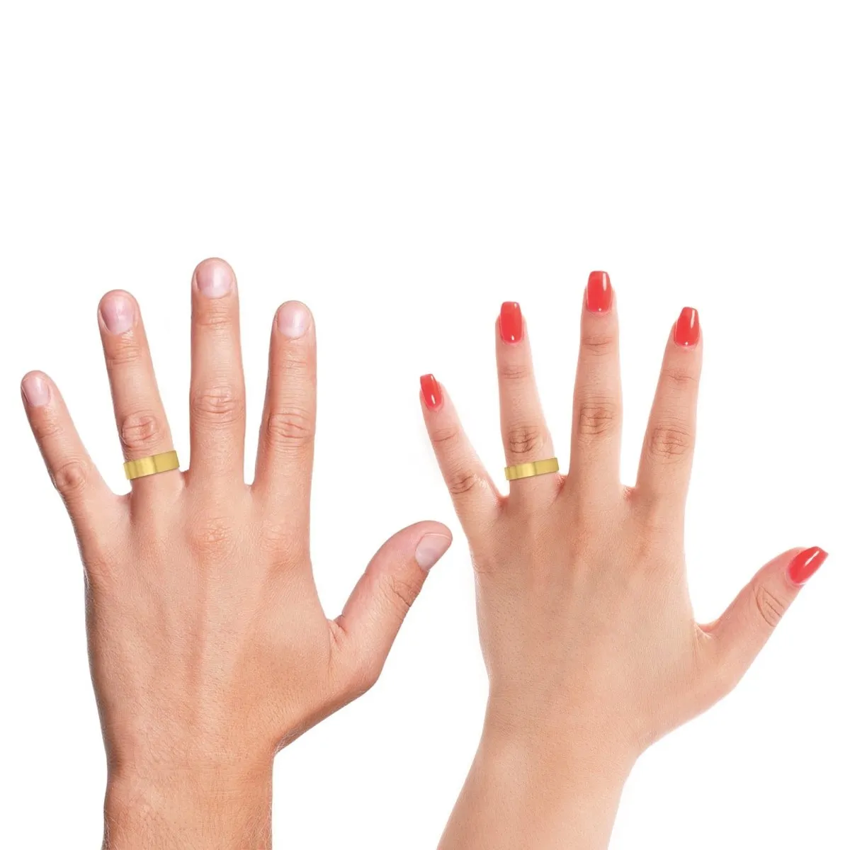 WAVEMEET | Black Ring, Gold Tungsten Ring, Brushed, Flat