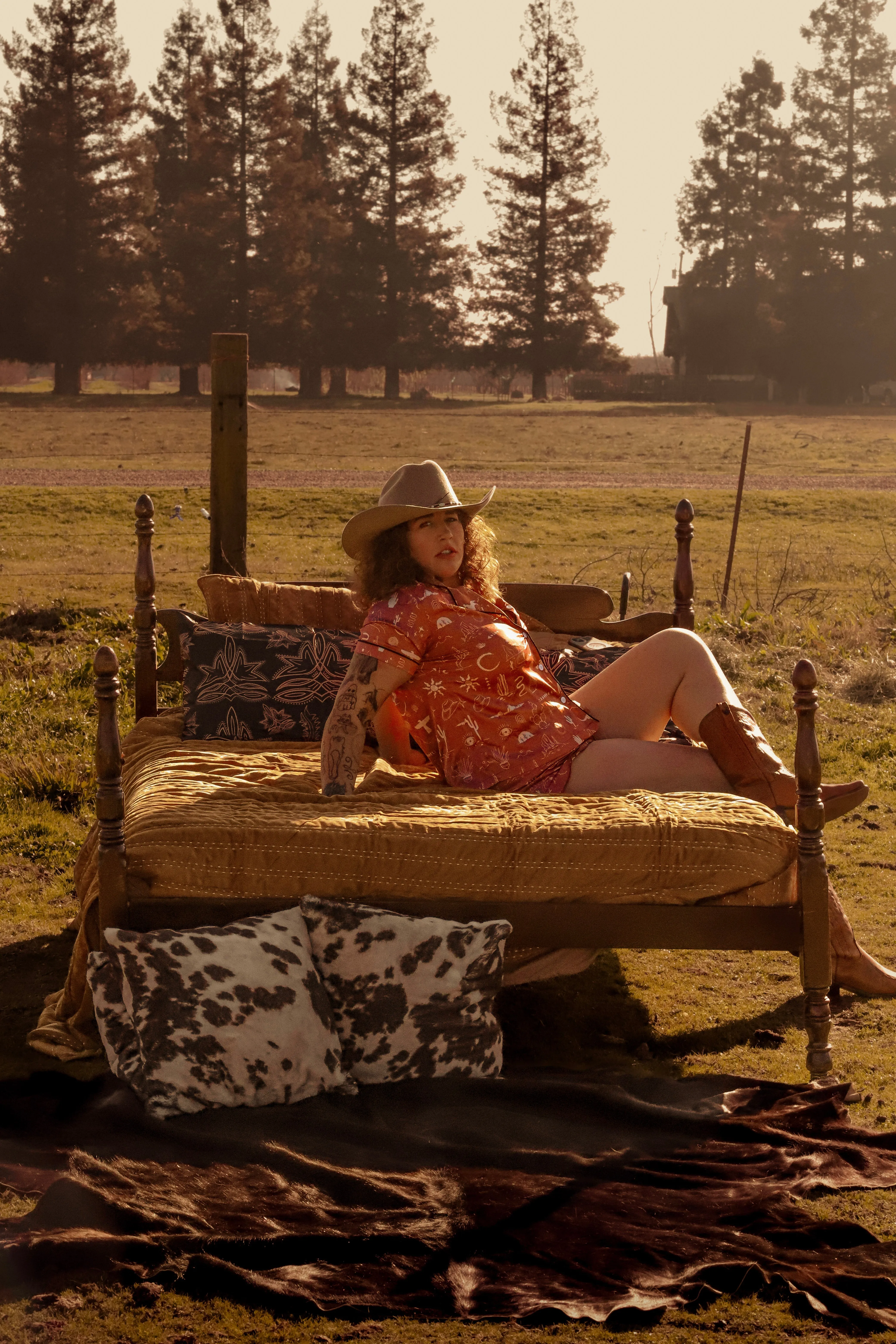Western Willow Silky Pajama Set