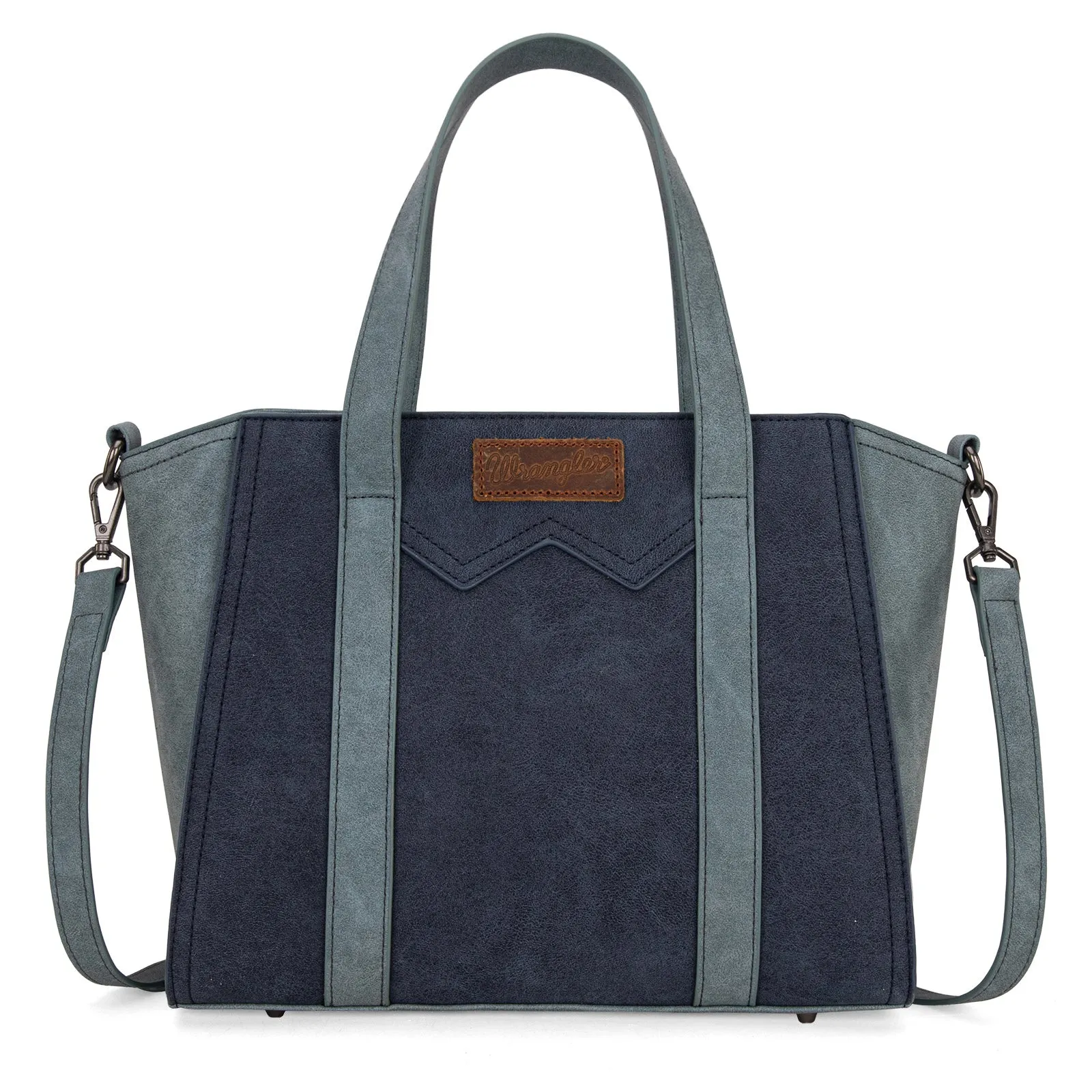WG162-8012  Wrangler "W" Stitch Two Tone Tote/Crossbody