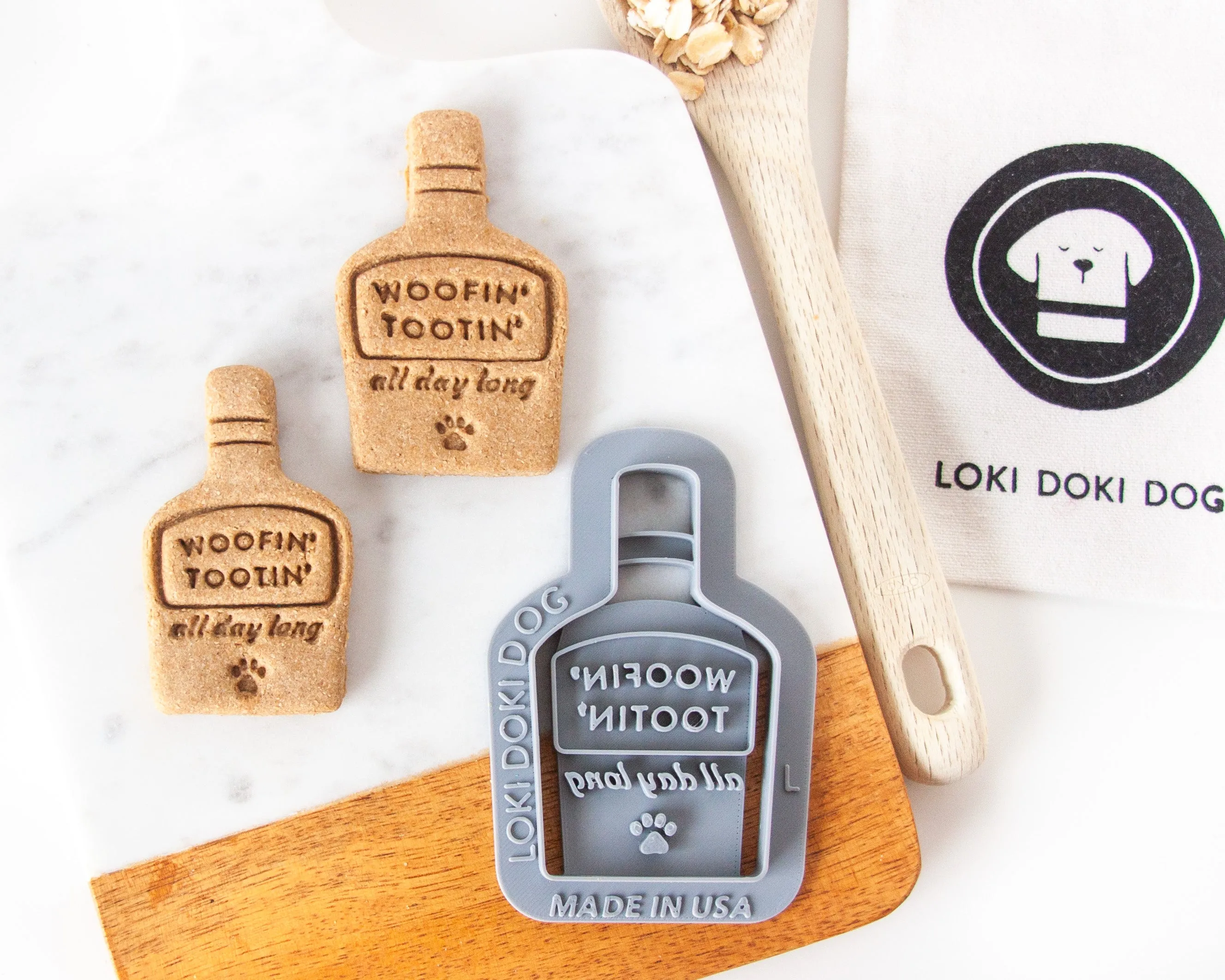 Whiskey Bottle "Woofin' Tootin'" Shaped Cookie Cutter