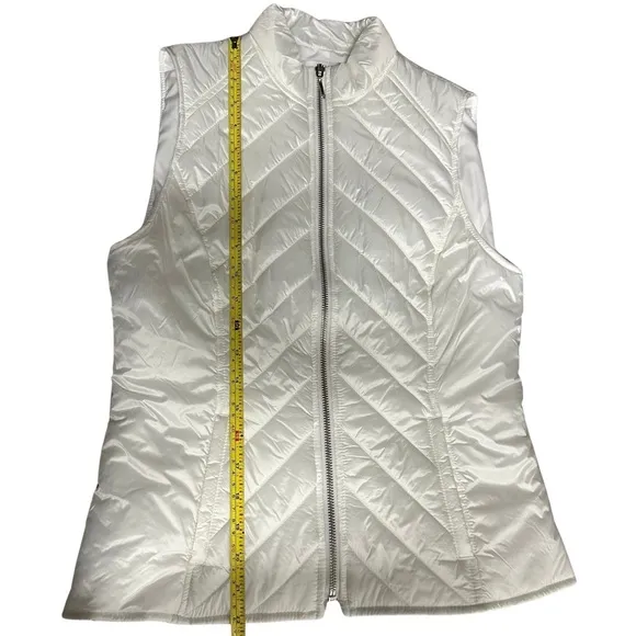 White House Black Market Quilted Zip Up Vest Sleeveless Side Pocket NWT
