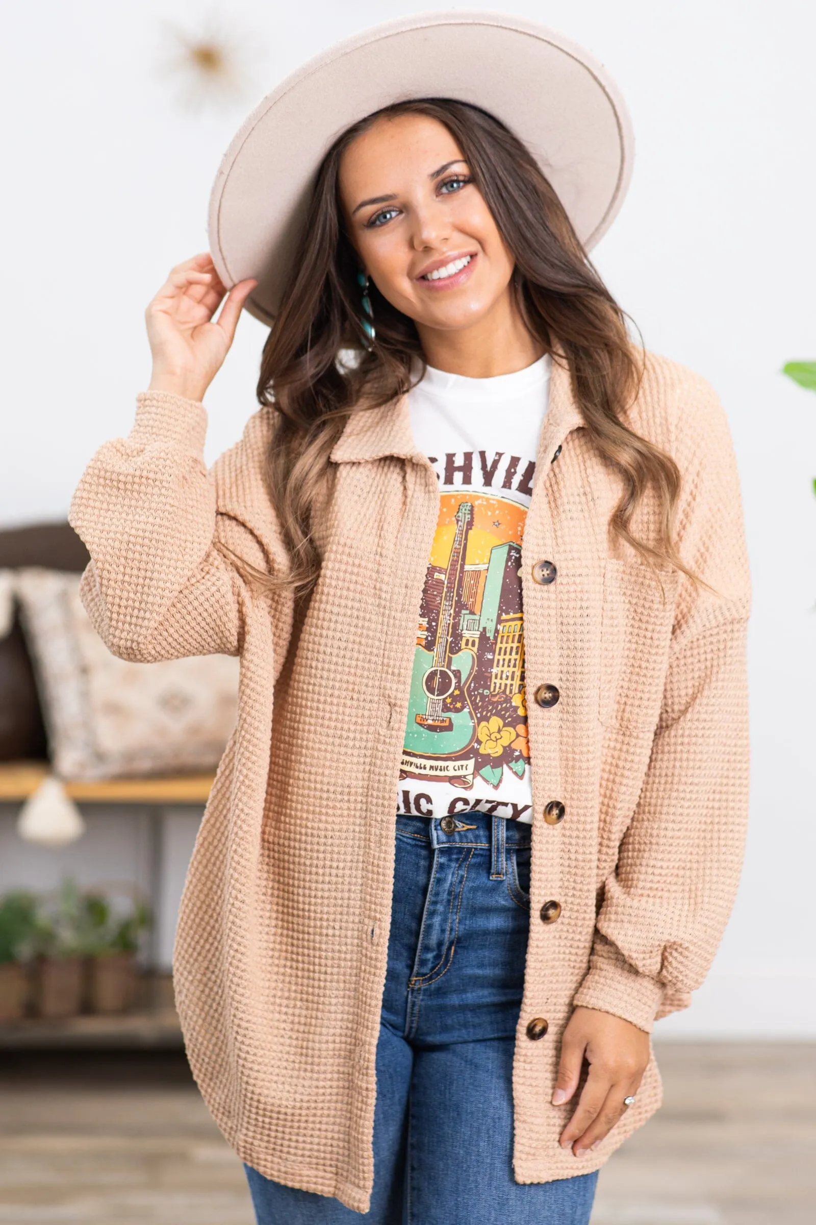 White Nashville Music City Graphic Tee