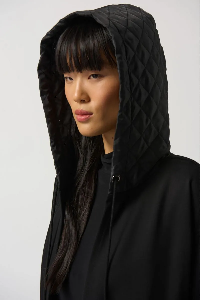 Women's Joseph Ribkoff | Quilted Hooded Long Jacket | Black