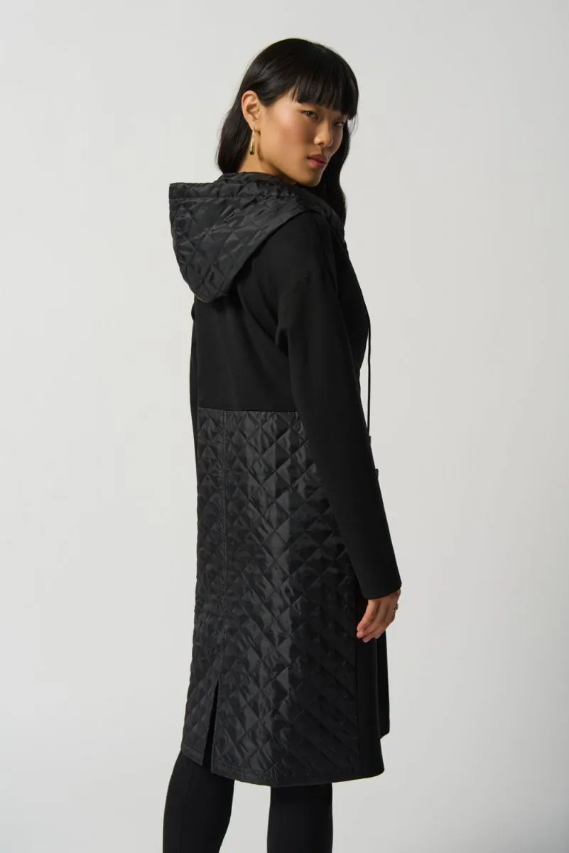 Women's Joseph Ribkoff | Quilted Hooded Long Jacket | Black