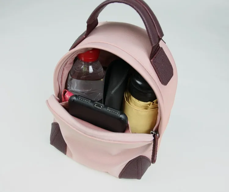 Womens Nylon Small Backpack Purse Pink Convertible Crossbody Bag Nylon Backpack Shoulder Bag for Ladies