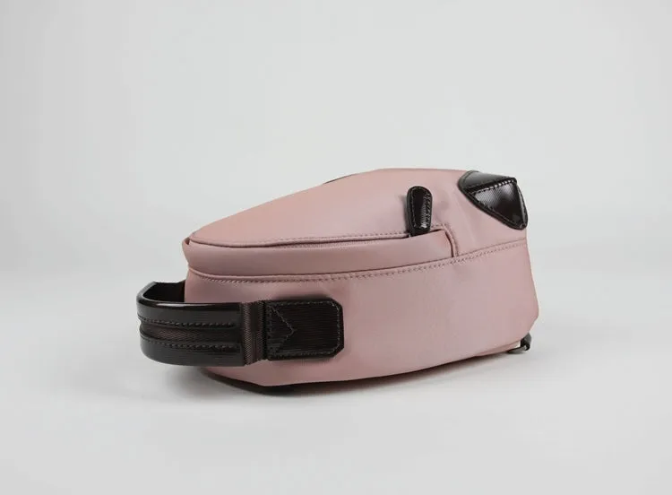 Womens Nylon Small Backpack Purse Pink Convertible Crossbody Bag Nylon Backpack Shoulder Bag for Ladies