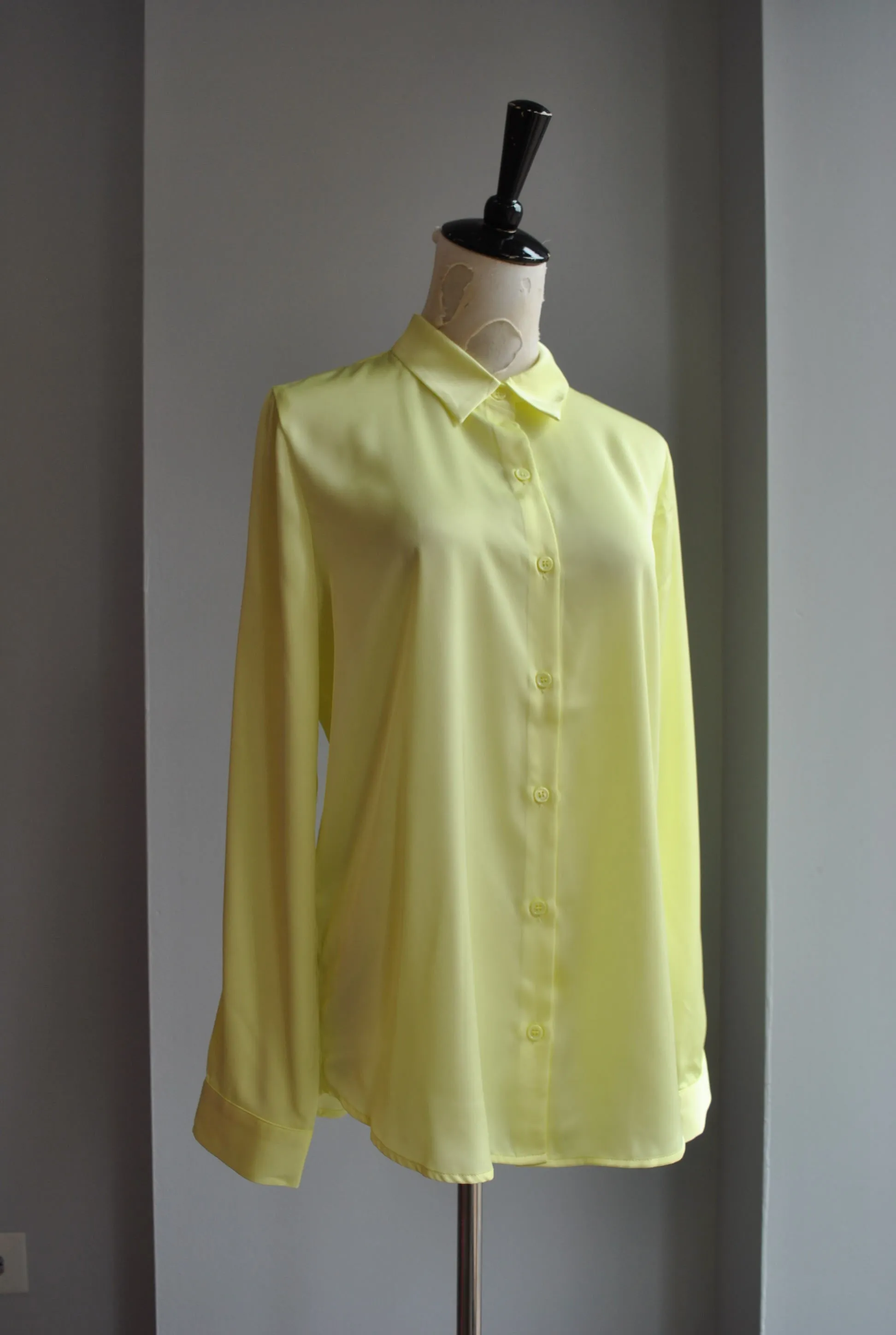 YELLOW SILKY BLOUSE
