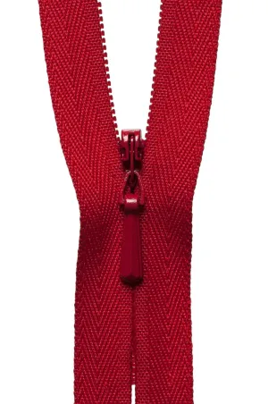 YKK Concealed / Invisible Zip - 41cm / 16'' - Red 519