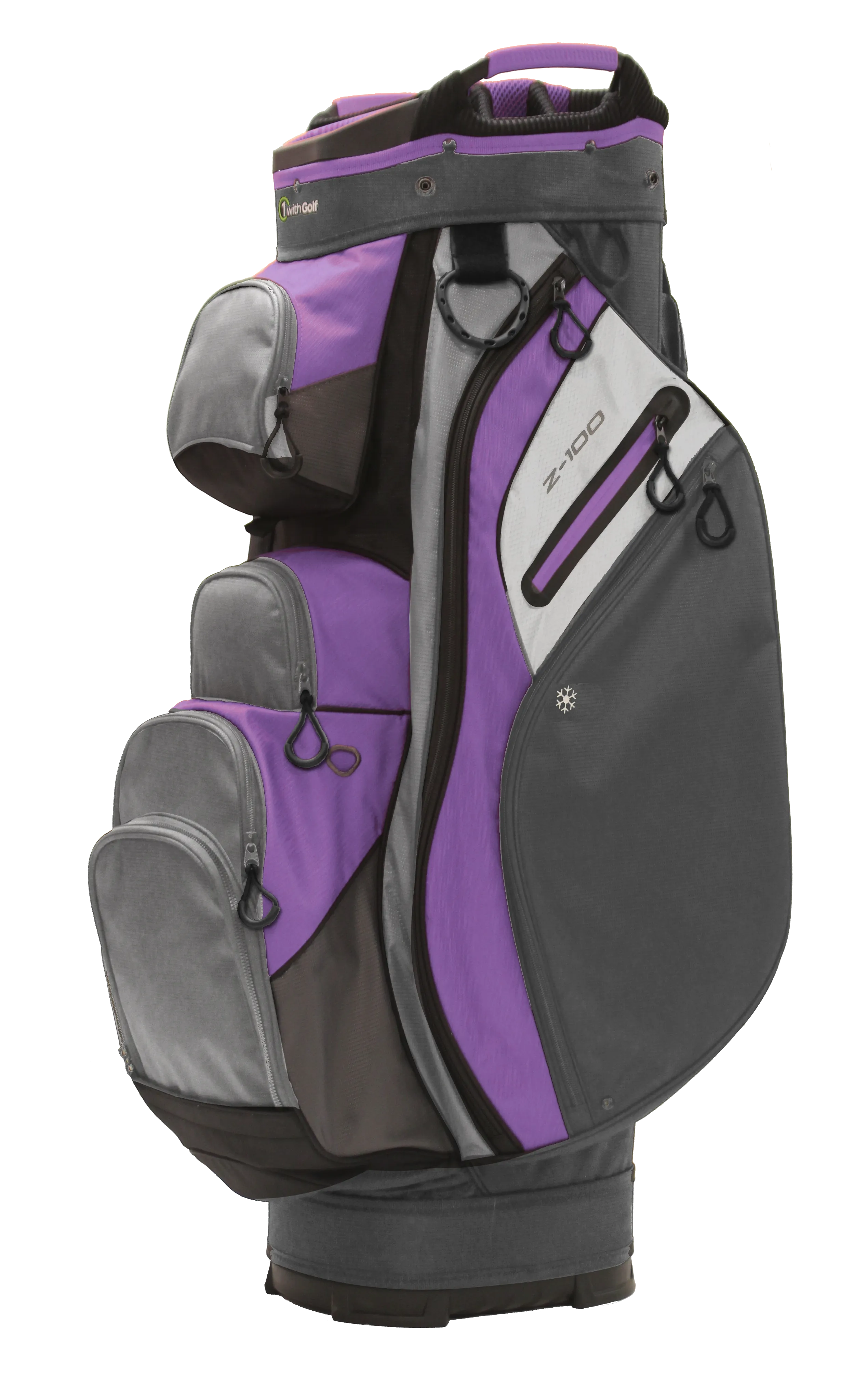 Z-100 15-way Cart Bag Dark Gray/Light Gray/Violet