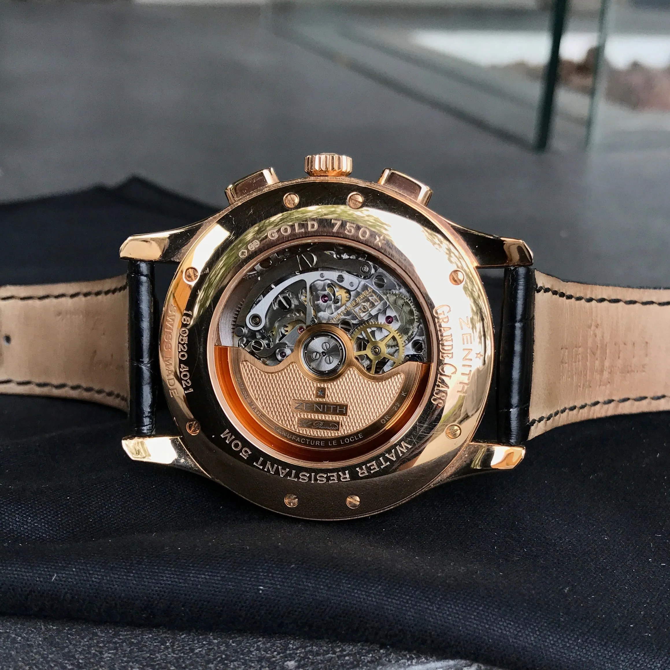 Zenith El Primero 18.0520.4021 18K Rose Gold Grande Class XXT Automatic Chronograph Wristwatch Box & Papers