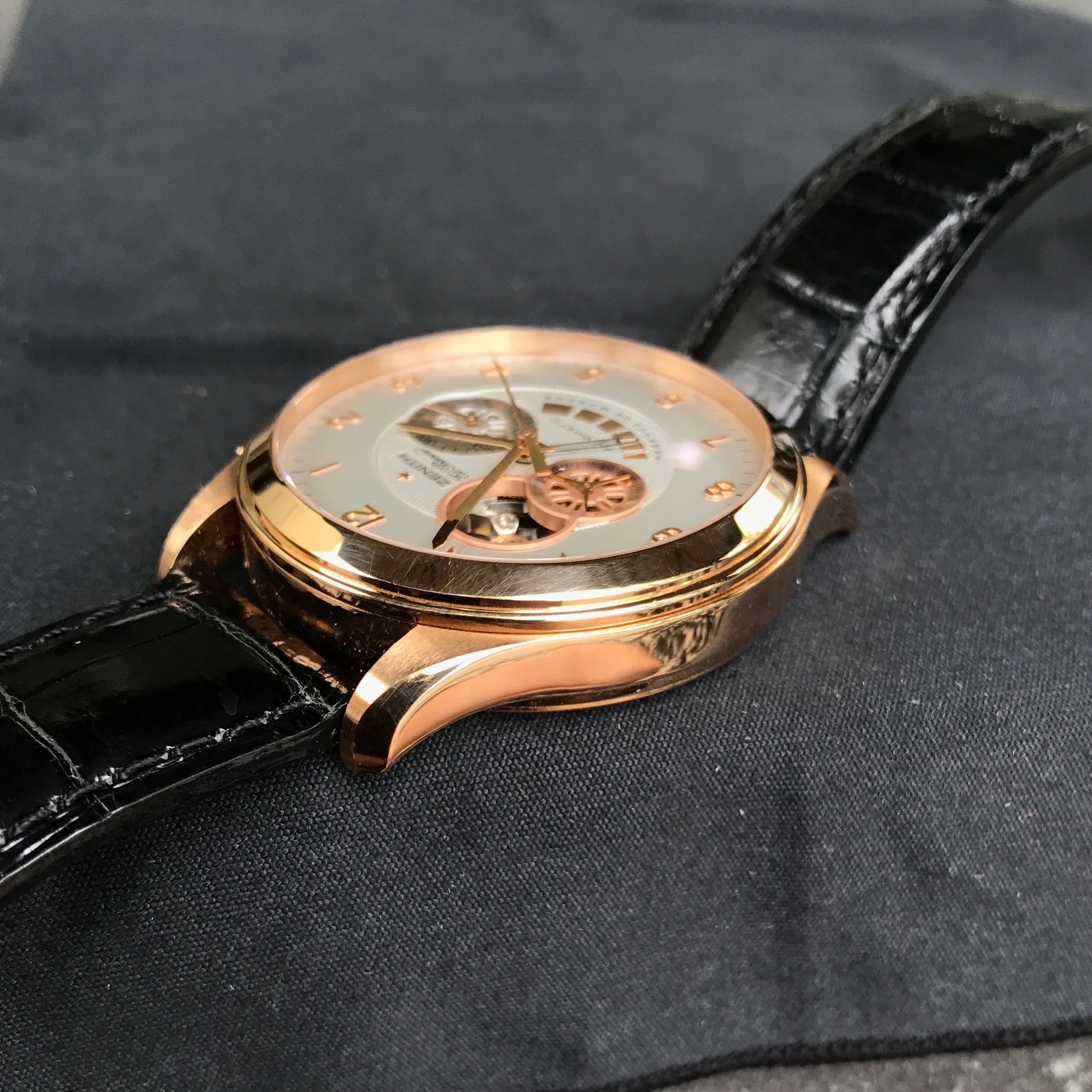 Zenith El Primero 18.0520.4021 18K Rose Gold Grande Class XXT Automatic Chronograph Wristwatch Box & Papers
