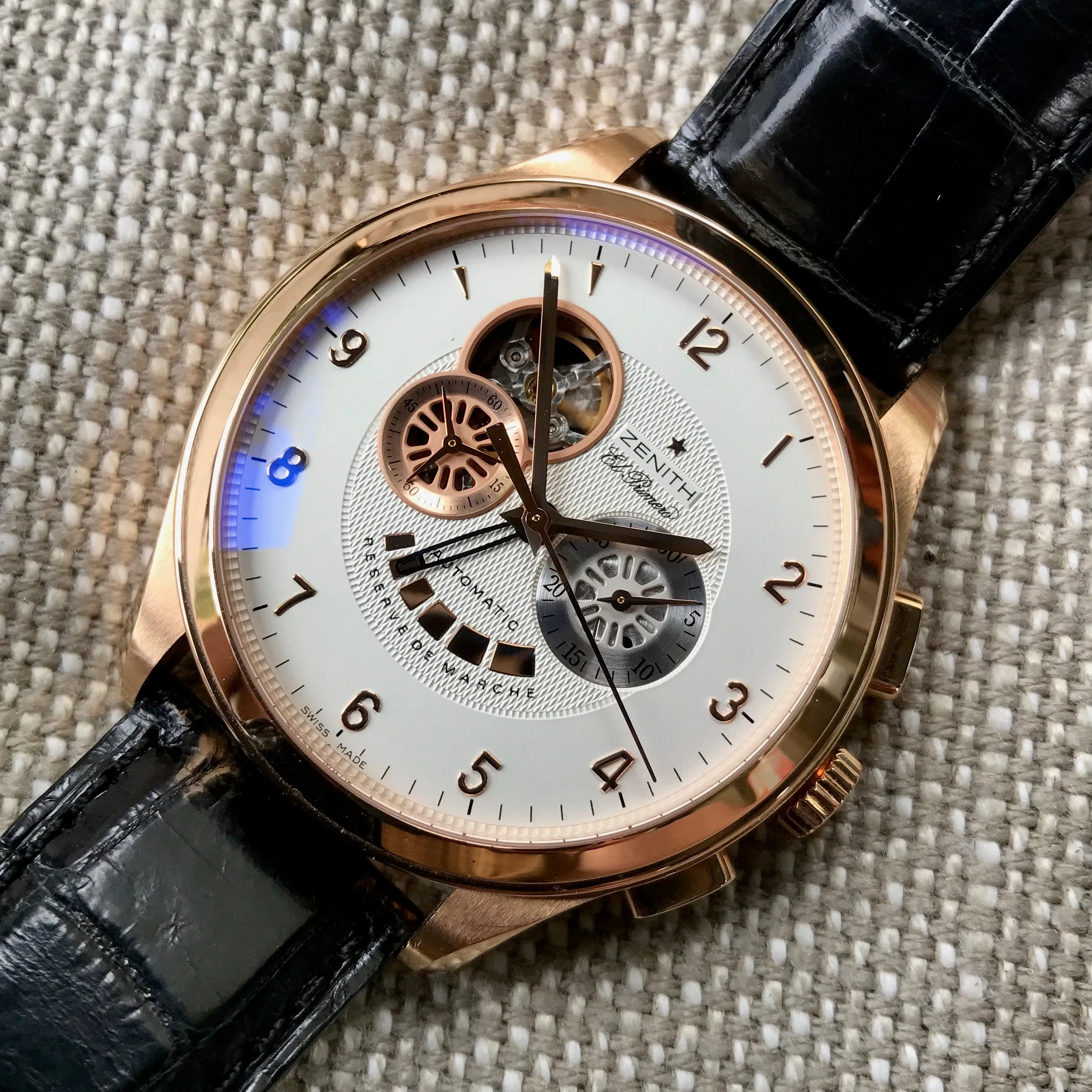Zenith El Primero 18.0520.4021 18K Rose Gold Grande Class XXT Automatic Chronograph Wristwatch Box & Papers