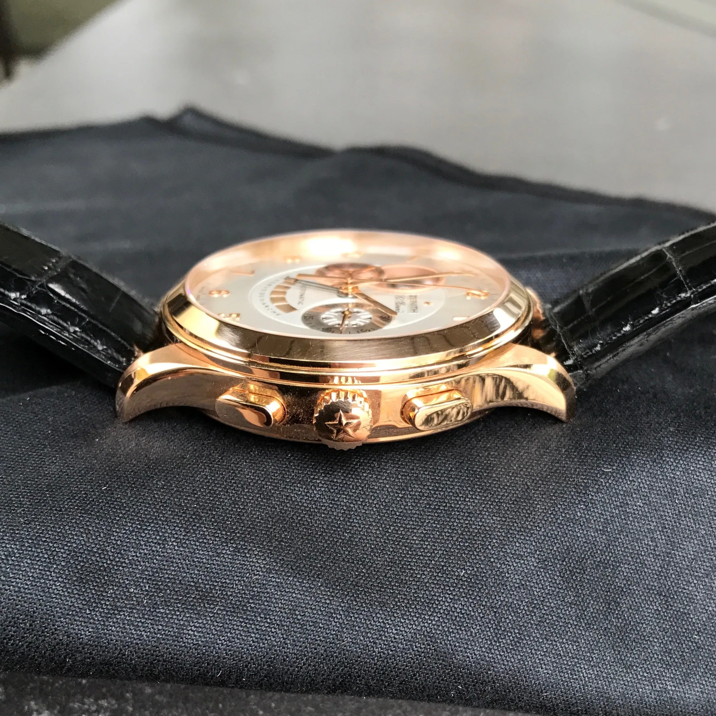 Zenith El Primero 18.0520.4021 18K Rose Gold Grande Class XXT Automatic Chronograph Wristwatch Box & Papers