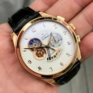 Zenith El Primero 18.0520.4021 18K Rose Gold Grande Class XXT Automatic Chronograph Wristwatch Box & Papers